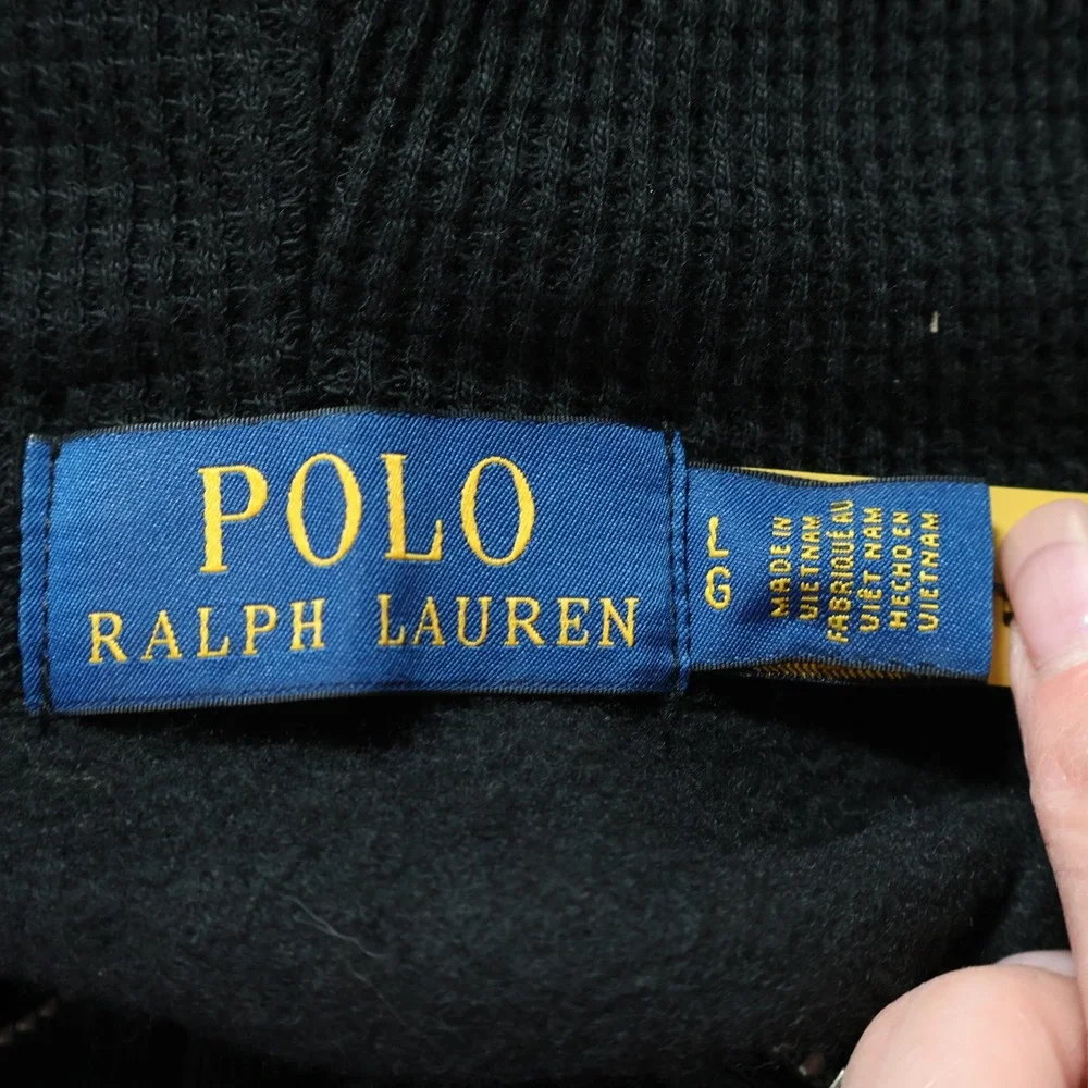 Polo Ralph Lauren Full Zip Hoodie Mens Large Black Classic Preppy Sporty NWD